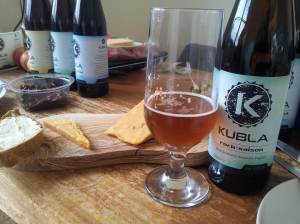 Rock Saison with Ilchester Mexicana cheese and homemade lemon and poppy seed bread