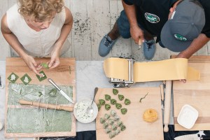 A bird's eye view of the pasta making