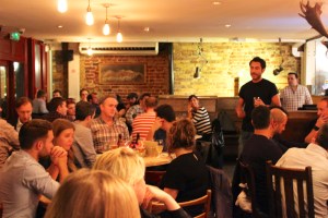Beavertown founder, Logan Plant, addresses his sold out event at Duke's Brew & Que 