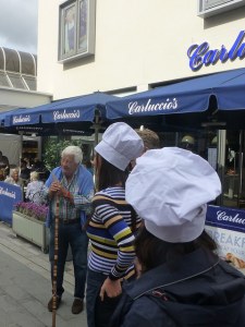 Antonio Carluccio outside his Woking restaurant